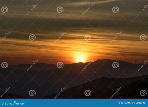 Colorful Yellow Sky Sunrise In Morning Stock Image Image Of Orange
