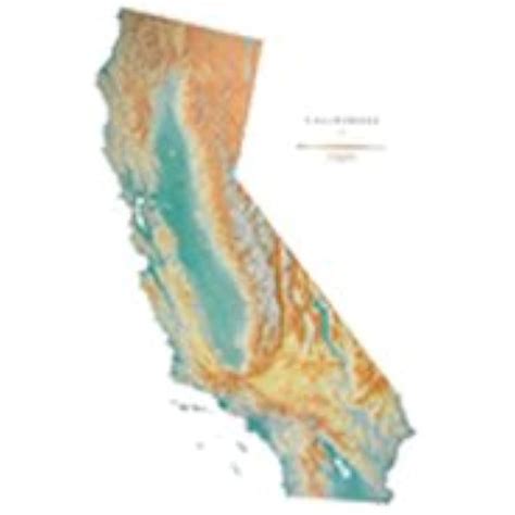 Raven Maps California Topographic Wall Map Very India Ubuy