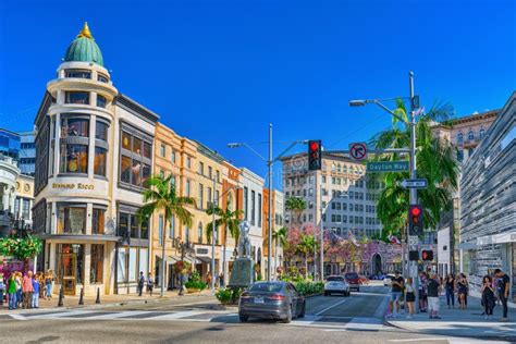 View Of The Fashionable Street Rodeo Drive In Hollywood La Editorial
