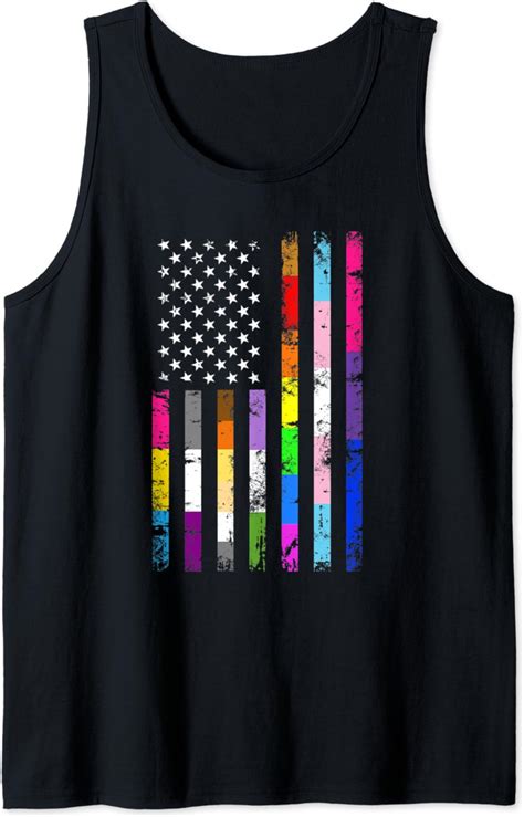 Amazon Com American Flag Lgbt Pride Flags Tank Top Clothing Shoes
