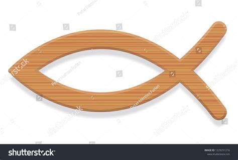 Jesus Fish Wooden Textured Christian Symbol Vetor Stock Livre De