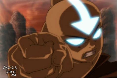 Avatar Aang In The Avatar State In An Elemental Sphere And About To