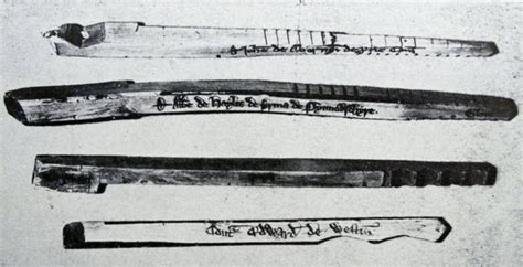 Some Of The Old Wooden Tally Sticks Used By The Uk Exchequer Until 1826 Tally Sticks Themselves