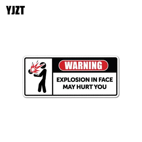 Yjzt 13cm53cm Funny Danger Car Sticker Explosion In Face May Hurt You