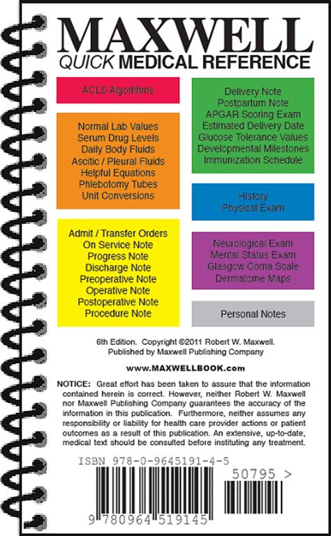 You could buy lead maxwell quick medical reference pocket guide or acquire it as soon as feasible. Maxwell Quick Medical Reference, ISBN 978-0-9645191-4-5