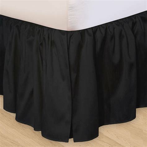 Traditional bed skirts are tucked beneath the mattress. SOLID BLACK Twin Queen or King BEDSKIRT - 100% COTTON DUST ...