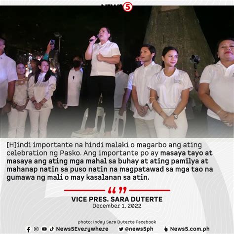 News5 Nakibahagi Si Vice Pres Sara Duterte Sa Christmas Facebook