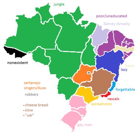 Stereotypes Of Brazil More Stereotype Maps Maps On The Web