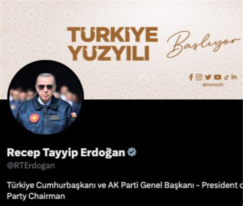 Recep Tayyip Erdoğan Twitter Hesabındaki Türkiye Cumhuriyeti
