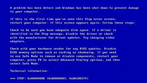 0x0000008e на windows xp 7 и 10 синий экран смерти bsod с данной stop ошибкой причины