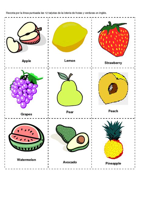 Imágenes Y Nombres De Frutas En Ingles Material Para Maestros