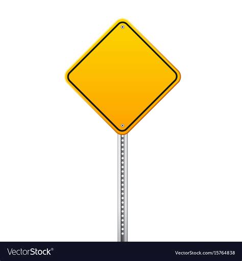 Road Yellow Traffic Sign Blank Board With Place Vector Image
