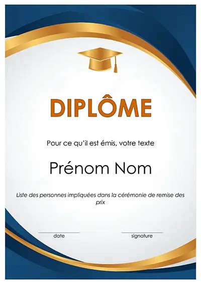 Modèle Diplome Word Calendriersu
