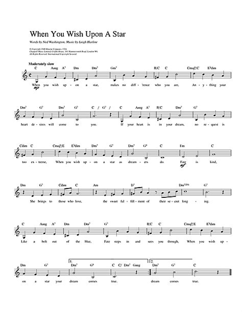 When You Wish Upon A Star From Disneys Pinocchio Chords By Cliff