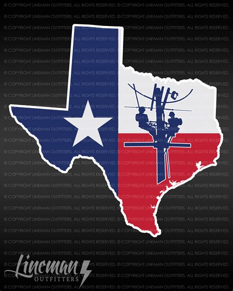 Texas State Outline With Flag Lineman Decal Lineman Outfitters
