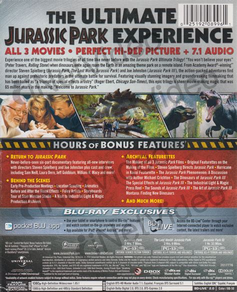 Jurassic Park Ultimate Trilogy Blu Ray Digital Copy Blu Ray