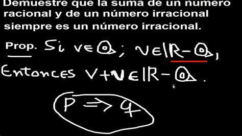 demostración matemática la suma de un racional y de un irracional siempre es un número