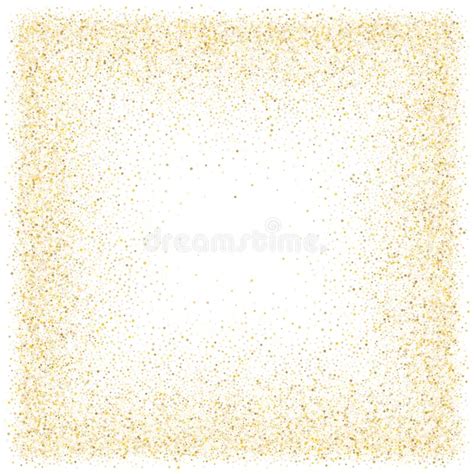 Gold Sparkles Glitter Dust Metallic Confetti Vector Frame Border