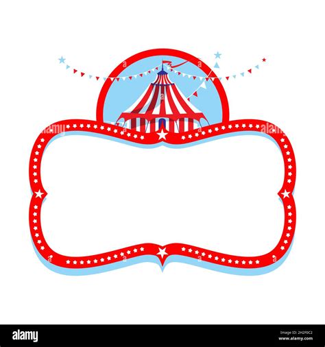 Frame With Circus Tent Advertising Poster Template With Place For Text