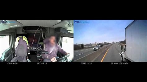 Dash Cam Footage Truck Driver Gets Sideswiped On The Highway Youtube