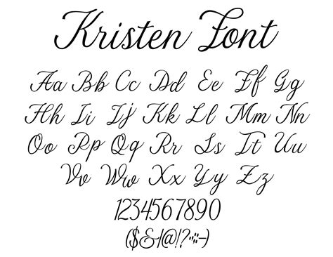 Kristen Font Svg Handwritten Font Svg Cursive Font Svg Etsy