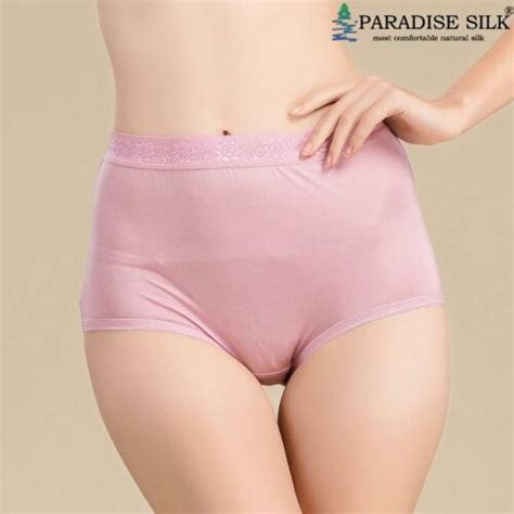 Womens Panties Pure Silk Knit High Waist Panties With Lace Trim Ebay