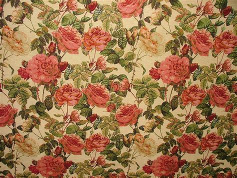 Designer Heavyweight Woven Rose Tapestry Fabric