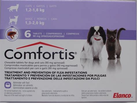 Do not use revolution® (selamectin) on puppies under 6 weeks of age or kittens under 8 weeks of age. Comfortis - For Cats & Dogs - 3 - 4.5 lbs - MAUVE - 6 tablets - $54.70 | Flea & Tick | Comfortis ...