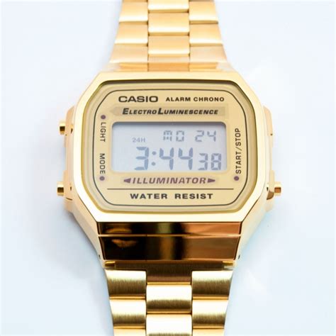 Casio A168wg 9wdf Gold Tone Illuminator Digital Watch Unisex