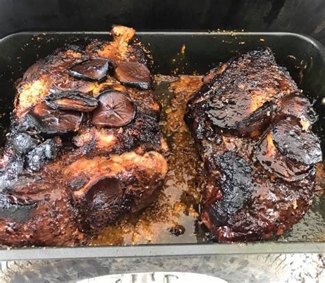 · this slow roasted pork shoulder is so flavorful and is really quite simple. Smoked Bone-In Pork Butt with Apples - Lang BBQ Smokers Recipe Blog