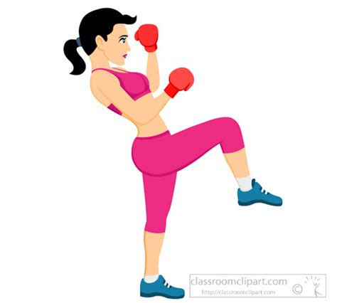 Boxing Clipart Clipart Girl Practicing Kick Boxing Clipart 317