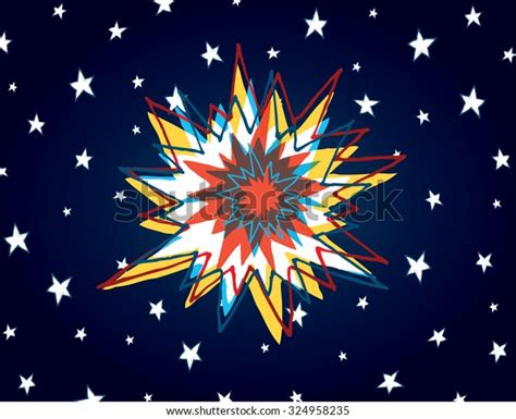 Cartoon Illustration Big Bang Powerful Explosion Stock Vector Royalty