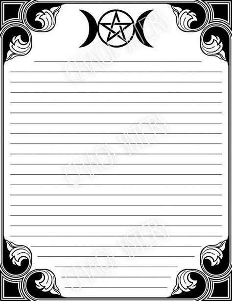 blank book of shadows printable pages set grimoire pages etsy blank book of shadows book of