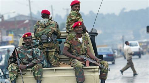 In This File Photo Members Of The Ethiopian Army Patrol The Streets Of