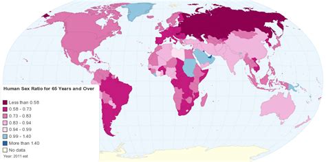 Worldwide Human Sex Ratio For Years And Over