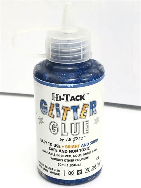 Hi Tack Glitter Glue Royal Blue 50ml Thimbles Fabric Shop