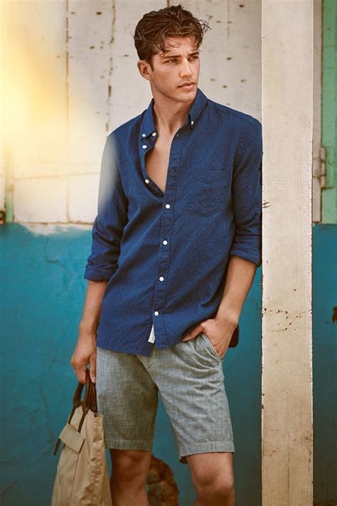 Casual Summer Combo Inspiration With A Blue Button Up Shirt With Rolled