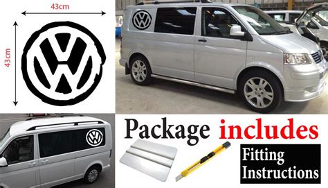 Volkswagen Vw Extra Large 17 Logo Decal Graphic X2 Transporter T5 T4