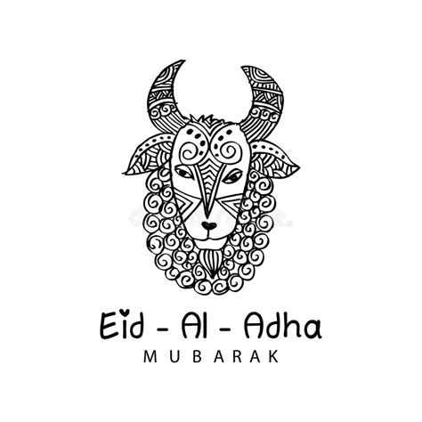 Eid Al Adha Greeting Card With Sheep Stock Vector Illustration Of