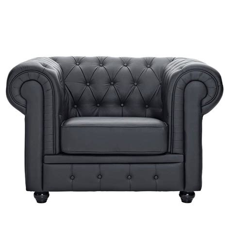 Chesterfield Leather Armchair In Black Chesterfield Armchair