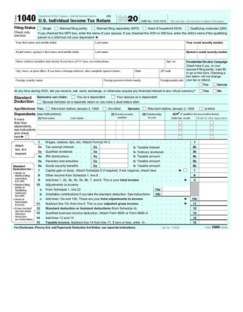 2023 Irs Tax Form 1040 Printable Forms Free Online