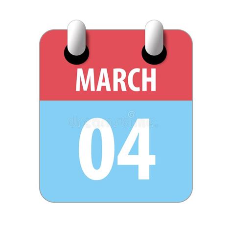 March 4th Day 4 Of Monthsimple Calendar Icon On White Background