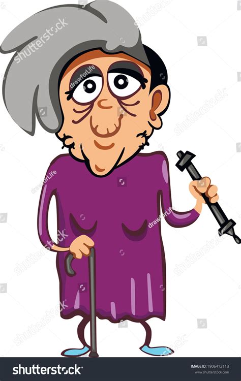 cute granny artist cartoon grandmother old stock vector royalty free 1906412113 shutterstock