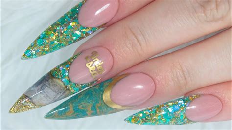 Did you scroll all this way to get facts about nail art paper? UNDER THE SEA ACRYLIC NAILS | ENCAPSULATED BURNT PAPER ...