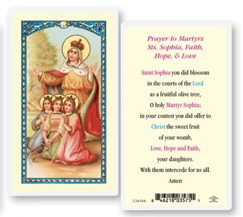 St Sophia Laminated Prayer Cards 25 Pack