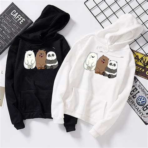 Shop for the latest we bare bears, pop culture merchandise, gifts & collectibles at hot topic! We Bare Bears Printed Hoodie Tops Plus Velvet Sweatshirts ...