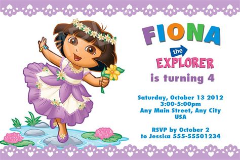Dora The Explorer Party Invitations Free Printable