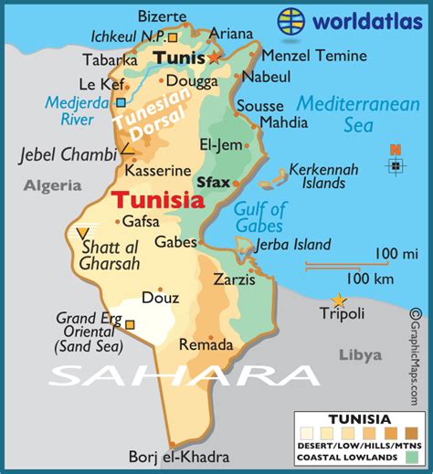 Tunisia Map Travelsfinderscom