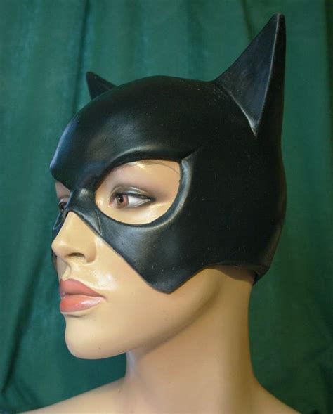 Black Latex Catwoman Mask By Cinemasterystudios On Etsy
