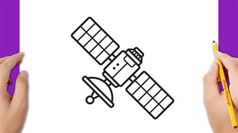 How To Draw A Satellite Easy Youtube